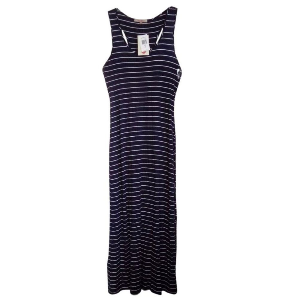 Black Couture Sleeveless Racerback Rope Tie Casual Maxi Dress